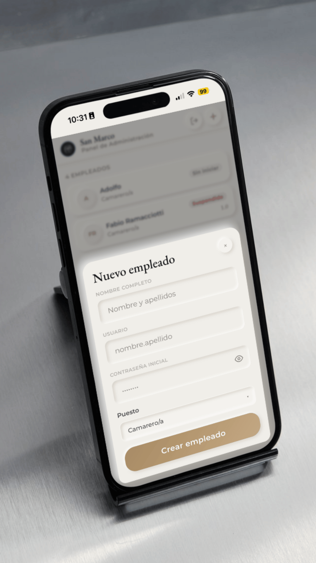 Pantalla vertical final del flujo de formación